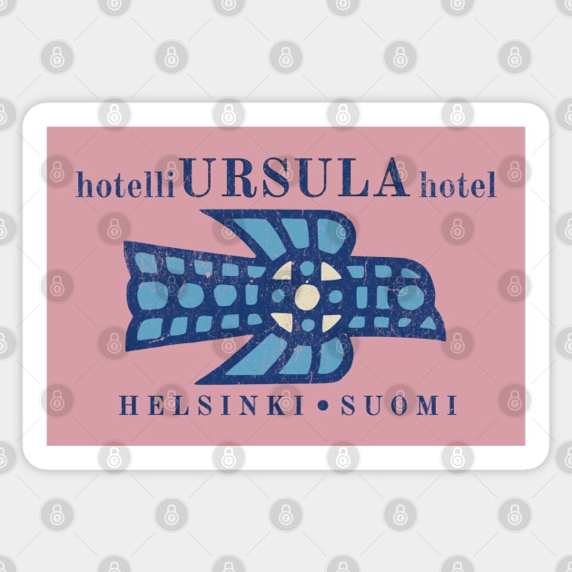 Vintage Hotel Matchbook Hotelli Ursula Helsinki Finland Sticker by Yesteeyear